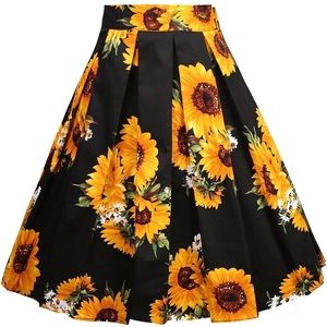 Full, Sunflowers Print Skirt 🌻🌻🌻